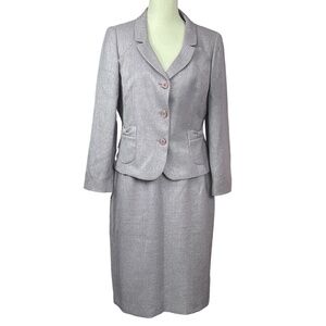 Tweed Suit Skirt Set 12P Petite 12 Lavender Purple Vintage Rayon Pastel Business